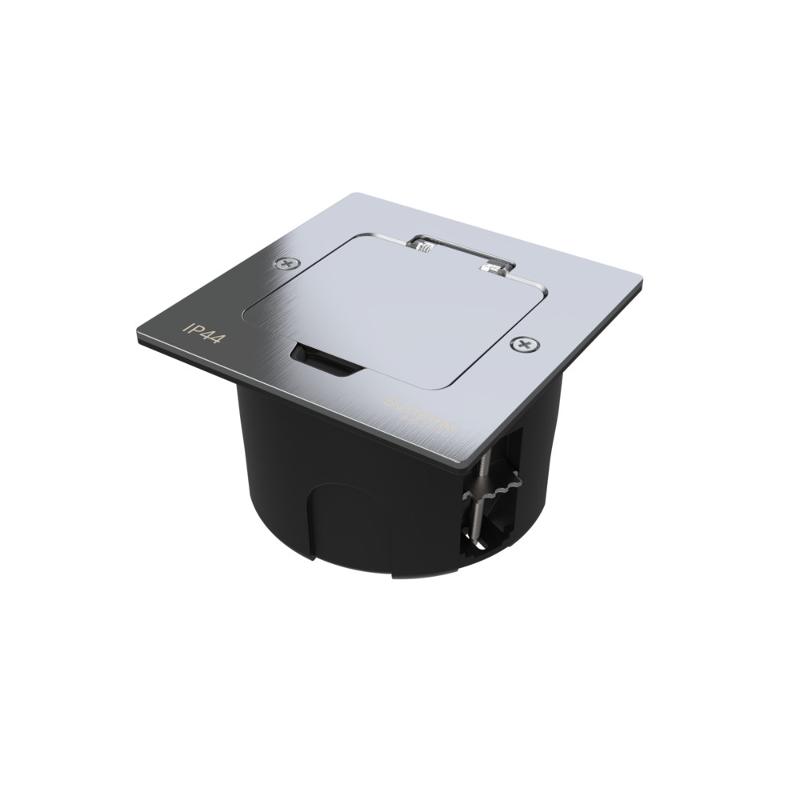 MultiDesk Лючок на 2 модуля IP44 с монтажной коробкой для стены, фальшпола, стола СЕРЕБРО, тип MDK20 | MDK20102SA | SE