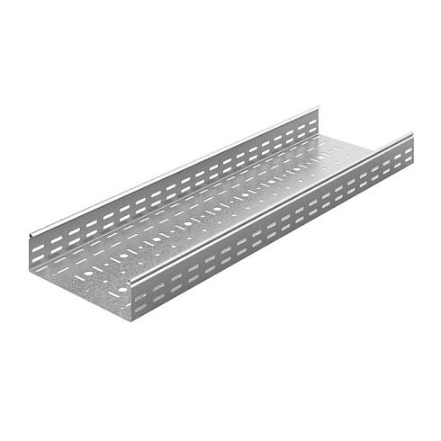 Лоток перфорированный 600х80х3000, толщ. 1,2 мм, Сендзимир цинк | УЛП-600х80х3000-1,2-СЦ | Ostec