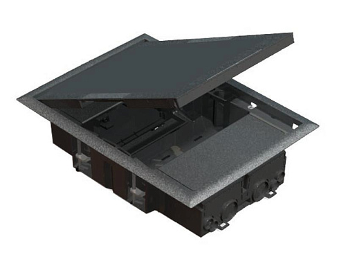 Simon Connect Люк в пол с горизонт.подключ.потребителей на 2 S-модуля, глубина 69мм, серый | SF200-1 | Simon