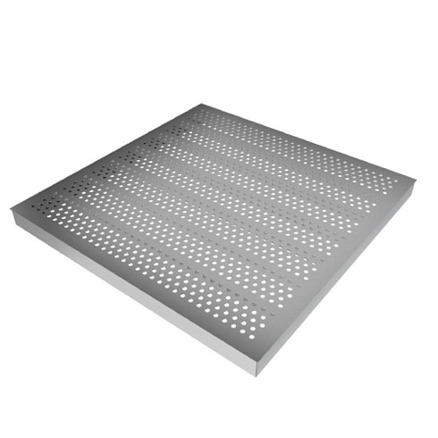 Панель фальшпола металлическая перфорированная, перфорация 38%, толщиной 38 мм с регулируемой заслонкой, 668456 | ФМП38-600х600х38-Р |  Ostec