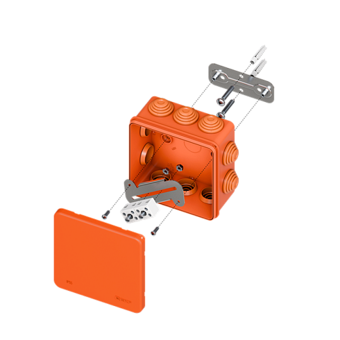 Коробка огнестойкая E45 100х100х50мм с клеммниками 4 полюса 0,5-4мм2 IP55 HF | plc-kmfr-100-404 | EKF