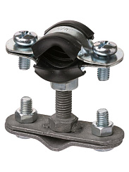 Держатель хомут с резиновым уплотнением Ø112-117 мм, для прута Ø6-10 мм, стал. зажим, термодиф.  | SQ2402-3207 | TDM