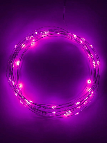 Гирлянда светодиодная  Нить 5 м сиреневый свет, на эл.пит.АА  ENIN -5NP    IP20 (100/2500) | Б0047961 | ЭРА
