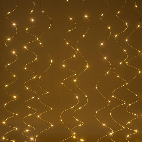 Гирлянда светодиодная серия  Holiday INZR-01 занавес 3*3 м теплый белый 240 microled USB | Б0060435 | Intro