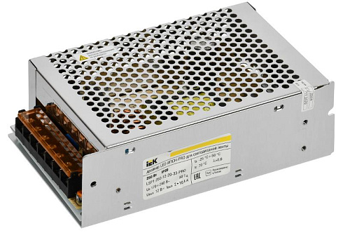 Драйвер для светодиодных лент LED ИПСН-PRO 250Вт 12В IP20 блок-клеммы | LSP1-250-12-20-33-PRO | IEK