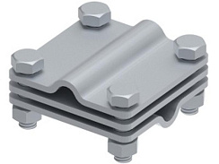 Соединитель 65х65 пруток-пруток с разделительной пластиной, гор. цинк, 391014 | МС-014-ГЦ |  Ostec