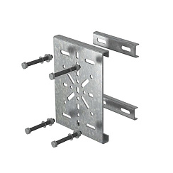 Крепление монтажной пластины к опорам ограждений, толщ. 3,0 мм, Сендзимир цинк, 056944 | КМПЛО-3,0-СЦ |  Ostec