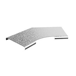 Крышка к углу плоскому плавному универсальному 45 град. к лотку 100, толщ. 1,5 мм, Сендзимир цинк, 020417 | КУПТРП45-100-1,5-R100-СЦ |  Ostec