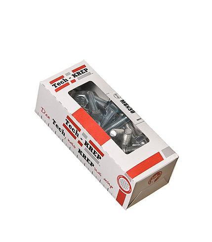 Болт DIN933 с шестигранной головкой оцинк. М8х30 (30 шт) - коробка с ок. Tech-Kr ( 0,463 кг) | 105209 | Tech-KREP