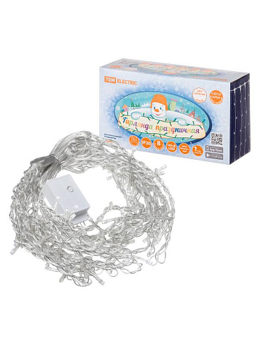 Гирлянда светодиодная "Занавес" 1,5х1,5 м, 168LED, белый, 8 режимов, 250 В, IP20 | SQ0361-0069 | TDM