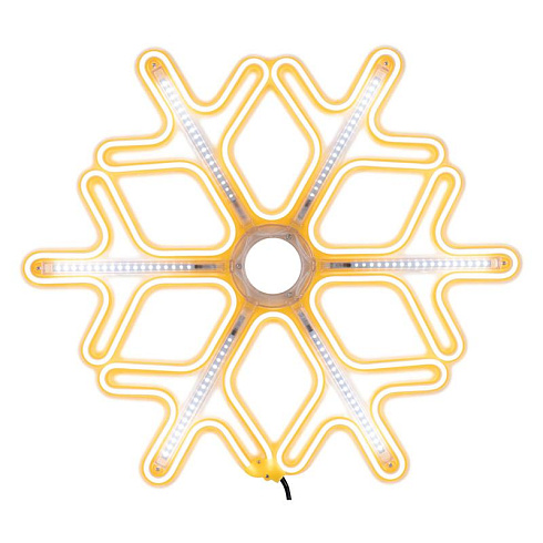 Фигура Снежинка из гибкого неона с эффектом тающих сосулек, 60х60 см, цвет свечения теплый белый/белый | 501-226 | NEON-NIGHT