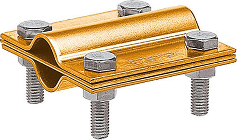 Зажим заземления стержень - стержень крестообразный, латунь|90530-1|Ezetek