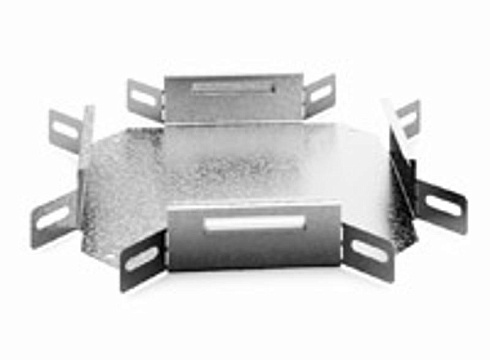 Угловой соединитель крестообразный к лотку 200х50, толщ. 1,0 мм, Сендзимир цинк, 032425 | УСХ-200х50-1,0-СЦ |  Ostec