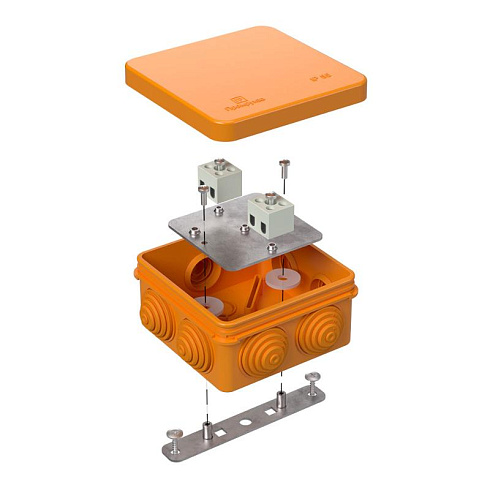 Коробка огнестойкая для о/п 40-0210-FR1.5-4 Е15-Е120 80х80х40 IP55  4p, 1.5 мм.кв.| 40-0210-FR1.5-4 | Промрукав