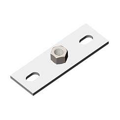 Опора пластина М12, толщ. 4,0 мм, гальван. цинк, 868374 | ОПП-М12-4,0-ЭЦ |  Ostec