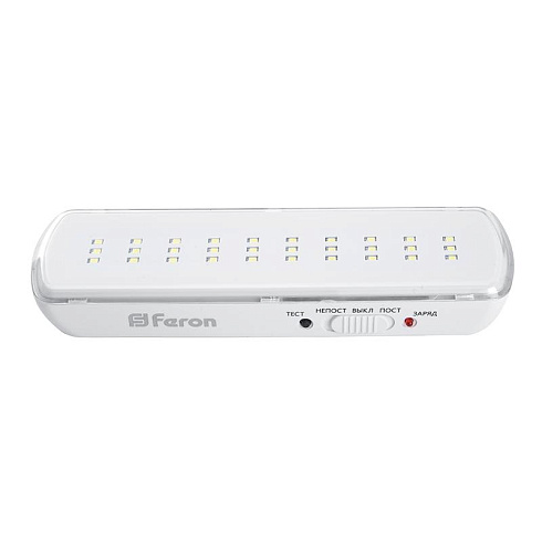 Светильник аварийный, 30 LED AC/DC, белый, EM110 с наклейкой ВЫХОД IP65 3 часа | 41532 | FERON