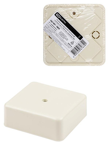 Коробка распределительная КР 75х75х28 о/п, сл. кость, IP40, инд. штрихкод | SQ1401-1805 | TDM