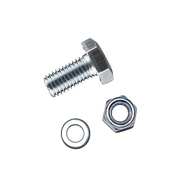 Болт DIN933 с шестигранной головкой оцинк. М8х20 + гайка + шайба (4 шт) - пакет ( 0,077 кг) | 130185 | Tech-KREP