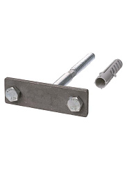 Держатель фасадный для полосы шириной 25-50 мм длина 120 мм с дюбелем, стальной зажим  | SQ2402-3141 | TDM