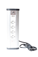 Блок розеточный управляемый (WI-FI), 4х2К+З, 2-USB (45х45), алюминий | 400007 | SPL