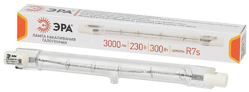 Лампа галогенная линейная  J118-300W-R7s-230V (галоген, J118, 300Вт, нейтр, R7s) (10/500/18000) | Б0048494 | ЭРА