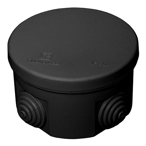 Коробка распределительная для о/п черная 80х50 (102шт/кор) IP55 безгалогенная (HF) | 40-0120-9005 | Промрукав