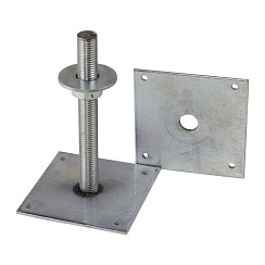 Анкер регулировочный по высоте М24 100х100х2, оцинкованный - накл. | 124427 | Tech-KREP