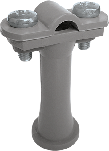 Держатель проводника круглого 6-10 мм серый, высота 59 мм, пластик|91104|Ezetek