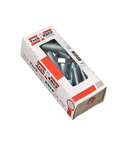 Болт DIN933 с шестигранной головкой оцинк. М12х50 (12 шт) - коробка с ок. Tech-K ( 0,639 кг) | 126528 | Tech-KREP