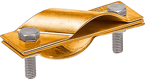 Зажим заземления стержень - стержень диагональный, латунь|90531-1|Ezetek