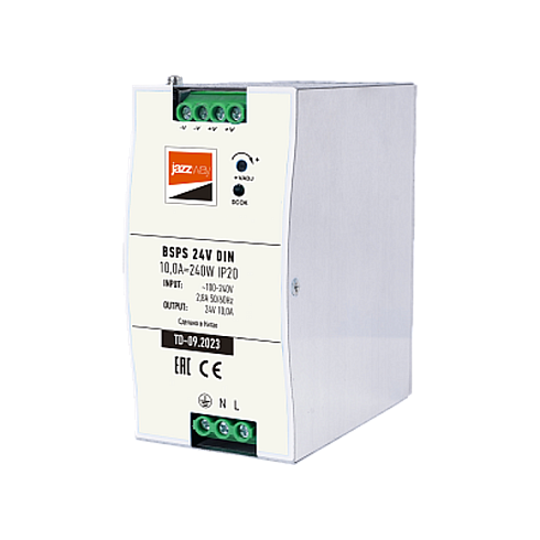 Драйвер для светодиодной ленты BSPS DIN 24V10.0A=240w IP20 AL 3г.гар  на DIN-рейку | .5050044 | Jazzway