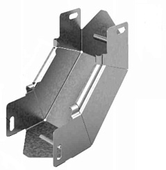 Угловой соединитель внутренний к лотку УЛ 300х80, толщ. 1,5 мм, Сендзимир цинк, 088138 | УСВНР90-300х80-1,5-СЦ |  Ostec