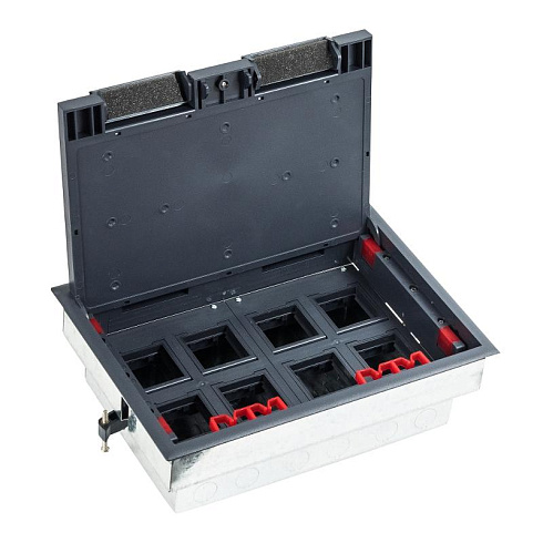 LUK/8 Люк в пол на 8 постов (45х45мм) с суппортом и коробкой (45х45мм) 70080+70180, сталь | 70083 | Ecoplast