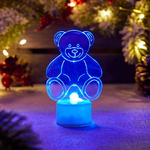 Фигура светодиодная на подставке "Мишка 2D", RGB | 501-047 | NEON-NIGHT