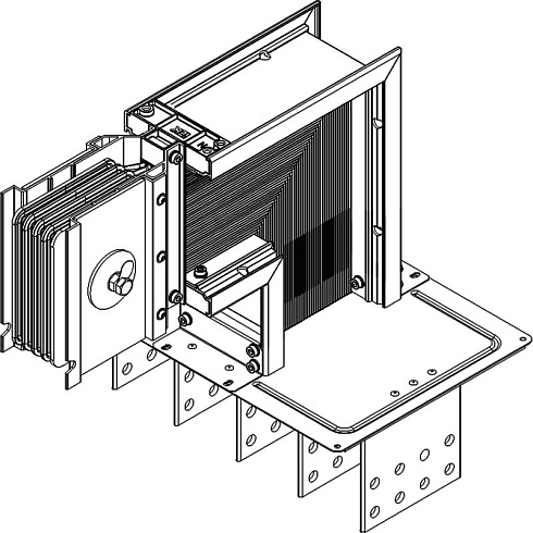 Секц. флан. вверх Тип1 1250А Al 3L+N+1/2PE НК IP55 тран. IEK | LB-1250A5-25-F-FU1 | IEK