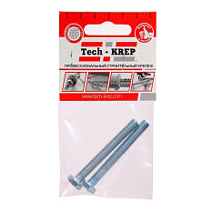 Болт DIN933 с шестигранной головкой оцинк. М8х70 (2 шт) - пакет ( 0,059 кг) | 102974 | Tech-KREP