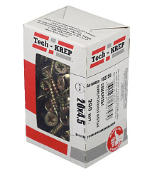 Саморезы универсальные 20х4,5 мм (200 шт) желтые - коробка с окном ( 0,305 кг) | 102250 | Tech-KREP