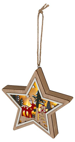 Светильник  ENGDS-4L новогодний светодиодный Звездочка подвесной 15 см 2*АА | Б0060478 | ЭРА