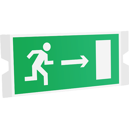 Рассеиватель односторонний ST-46 URAN STANDARD с пиктограммой ПЭУ 002 Выход направо (202х96) | 4502004410 | Световые Технологии