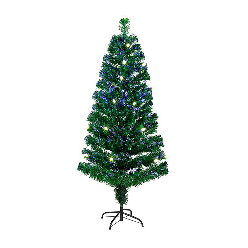 Новогодняя Ель с шишками 150 см фибро-оптика ТЕПЛЫЙ БЕЛЫЙ цвет | 533-216 | NEON-NIGHT