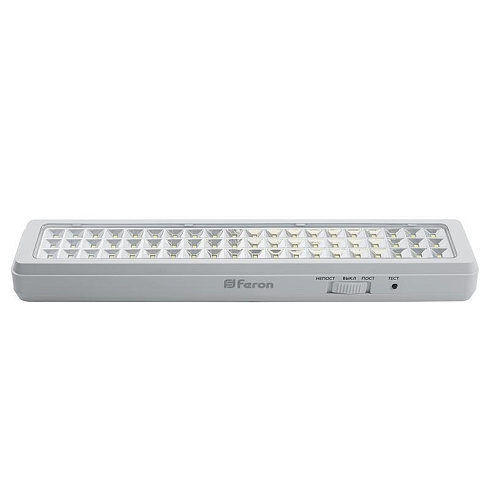 Светильник аварийный, 60 LED AC/DC, белый, EM112 с наклейкой ВЫХОД IP20 3 часа | 41534 | FERON