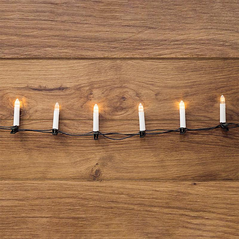 Гирлянда Свечи 6м, темно-зеленый ПВХ, 30 LED ТЕПЛЫЙ БЕЛЫЙ | 303-084 | NEON-NIGHT