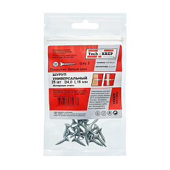 Саморез ШУц 4,0х16 пот. гол. (25 шт) - пакет ( 0,028 кг) | 102425 | Tech-KREP