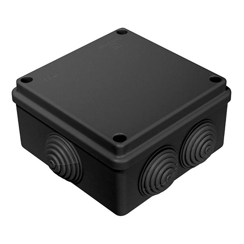 Коробка распределительная для о/п черная 100х100х50 (60шт/кор) IP55 безгалогенная (HF) | 40-0300-9005 | Промрукав