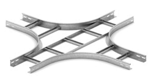 Крестообразный разветвитель для лестничного лотка НЛО 500х50х3000, толщ. 1,2 мм, Сендзимир цинк, 033305 | ХЛНЛО-500х50-1,2-R330-СЦ |  Ostec