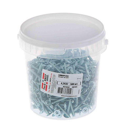 Саморез ШСММ 4,2х32 (500 шт) - ведро ( 1,268 кг) | 100105 | Tech-KREP