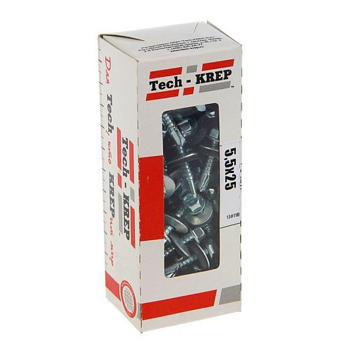 Саморез КР ZP св. 5,5х25 (60 шт) - коробка с окном ( 0,392 кг) | 124627 | Tech-KREP