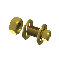 Заземляющая шпилька М10 (комплект), латунь, 060105 | ЗШП-10-Л |  Ostec