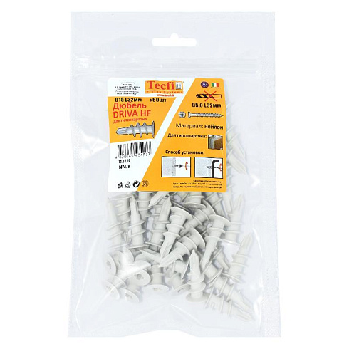 Дюбель DRIVA HF нейлон 15x32 (50 шт) - пакет | 147478 | Tecfi