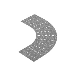 Донная вставка для поворота 90 град. для лотков НЛО 200 мм радиус 600 мм, толщ. 1,0 мм, Сендзимир цинк, 041341 | ДВПЛНЛО90-200-1,0-R600-СЦ |  Ostec